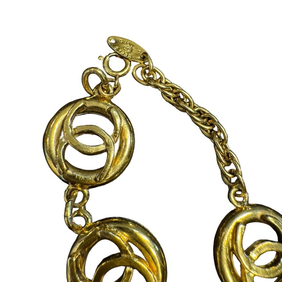 CHANEL VINTAGE RARE MULTI LOGO CHARM BRACELET - Picture 9 of 16